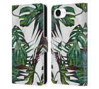 Head Case Designs Officially Licensed Nature Magick Deep Green Palm Tropical Palm Leaves On Marble Leather Wallet Case Compatible With Apple iPhone 16e