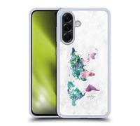 Head Case Designs Officially Licensed Nature Magick Green Pink Planet World Map On Marble Gel Case [Military Grade Protection] Compatible With Samsung Galaxy A56 5G