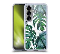 Head Case Designs Officially Licensed Nature Magick Green Tropics Tropical Palm Leaves On Marble Gel Case [Military Grade Protection] Compatible with Samsung Galaxy S25 and Compatible with MagSafe