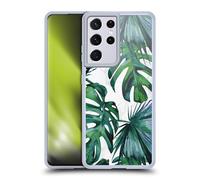 Head Case Designs Officially Licensed Nature Magick Green Tropics Tropical Palm Leaves On Marble Gel Case [Military Grade Protection] Compatible With Samsung Galaxy S21 Ultra 5G