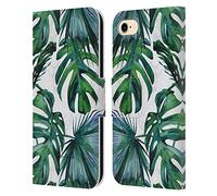 Head Case Designs Officially Licensed Nature Magick Green Tropics Tropical Palm Leaves On Marble Leather Wallet Case Compatible With Apple iPhone 7/8 / SE 2020 & 2022