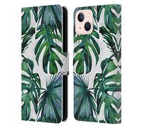 Head Case Designs Officially Licensed Nature Magick Green Tropics Tropical Palm Leaves On Marble Leather Wallet Case Compatible With Apple iPhone 13