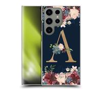 Head Case Designs Officially Licensed Nature Magick Letter A Floral Monogram Gold Navy Hard Back Case Compatible With Samsung Galaxy S24 Ultra 5G