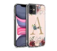 Head Case Designs Officially Licensed Nature Magick Letter A Flowers Monogram Rose Gold 1 Gel Case [Military Grade Protection] Compatible with Apple iPhone 11 and Compatible with MagSafe
