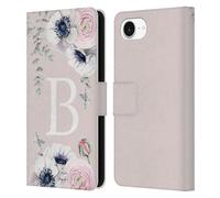 Head Case Designs Officially Licensed Nature Magick Letter B Floral Monogram Pink Flowers Leather Wallet Case Compatible With Apple iPhone 16e