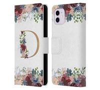 Head Case Designs Officially Licensed Nature Magick Letter D Flowers Monogram Floral Gold Leather Wallet Case Compatible With Apple iPhone 11