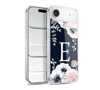 Head Case Designs Officially Licensed Nature Magick Letter E Floral Monogram Navy Flowers 1 Gel Case [Military Grade Protection] Compatible with Apple iPhone 17 Air and Compatible with MagSafe