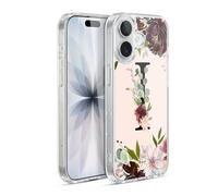 Head Case Designs Officially Licensed Nature Magick Letter I Rose Gold Flowers Monogram 1 Gel Case [Military Grade Protection] Compatible with Apple iPhone 17 and Compatible with MagSafe