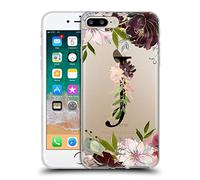 Head Case Designs Officially Licensed Nature Magick Letter J Floral Black Monogram 1 Gel Case [Military Grade] Compatible with Apple iPhone 7 Plus/iPhone 8 Plus and Compatible with MagSafe