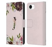 Head Case Designs Officially Licensed Nature Magick Letter J Floral Black Monogram 1 Leather Wallet Case Compatible With Apple iPhone 16e