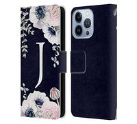 Head Case Designs Officially Licensed Nature Magick Letter J Watercolour Flower Monogram 1 Leather Wallet Case Compatible With Apple iPhone 13 Pro