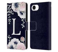 Head Case Designs Officially Licensed Nature Magick Letter L Watercolour Flower Monogram 1 Leather Wallet Case Compatible With Apple iPhone 16e