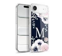 Head Case Designs Officially Licensed Nature Magick Letter M Floral Monogram Navy Flowers 1 Gel Case [Military Grade Protection] Compatible with Apple iPhone 17 Air and Compatible with MagSafe
