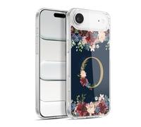 Head Case Designs Officially Licensed Nature Magick Letter O Floral Monogram Gold Navy 2 Gel Case [Military Grade Protection] Compatible with Apple iPhone 17 Air and Compatible with MagSafe