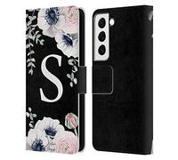 Head Case Designs Officially Licensed Nature Magick Letter S Watercolour Flower Monogram 2 Leather Wallet Case Compatible With Samsung Galaxy S22 5G
