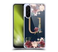 Head Case Designs Officially Licensed Nature Magick Letter U Floral Monogram Gold Navy 2 Gel Case [Military Grade Protection] Compatible With Samsung Galaxy A26 5G