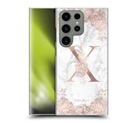 Head Case Designs Officially Licensed Nature Magick Letter X Rose Gold Marble Monogram 2 Hard Back Case Compatible With Samsung Galaxy S24 Ultra 5G