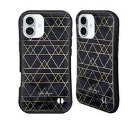 Head Case Designs Officially Licensed Nature Magick Navy Blue Art Deco Gold Geometric Gold Art Deco Hybrid Case Compatible With Apple iPhone 16 Plus