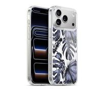 Head Case Designs Officially Licensed Nature Magick Navy Blue Beach Tropical Palm Leaves On Marble Gel Case [Military Grade] Compatible with Apple iPhone 17 Pro Max and Compatible with MagSafe