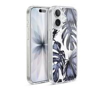 Head Case Designs Officially Licensed Nature Magick Navy Blue Beach Tropical Palm Leaves On Marble Gel Case [Military Grade Protection] Compatible with Apple iPhone 17 and Compatible with MagSafe