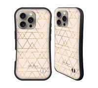 Head Case Designs Officially Licensed Nature Magick Pink Blush Gold Art Deco Geometric Gold Art Deco Hybrid Case Compatible With Apple iPhone 16 Pro