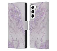 Head Case Designs Officially Licensed Nature Magick Purple Marble Metallics Leather Wallet Case Compatible With Samsung Galaxy S22 5G