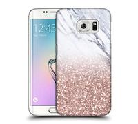 Head Case Designs Officially Licensed Nature Magick Rose Gold Glitter Glittery Marble Sparkle Hard Back Case Compatible With Samsung Galaxy S6 edge
