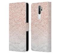 Head Case Designs Officially Licensed Nature Magick Rose Gold Sparkle Rose Gold Marble Glitter Leather Wallet Case Compatible With Oppo A5 (2020)