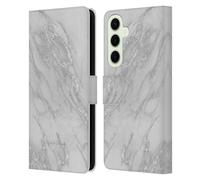 Head Case Designs Officially Licensed Nature Magick Silver Marble Metallics Leather Wallet Case Compatible With Samsung Galaxy S25+