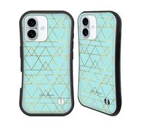 Head Case Designs Officially Licensed Nature Magick Teal Gold Art Deco Geometric Gold Art Deco Hybrid Case Compatible With Apple iPhone 16