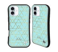 Head Case Designs Officially Licensed Nature Magick Teal Gold Art Deco Geometric Gold Art Deco Hybrid Case Compatible With Apple iPhone 16 Plus