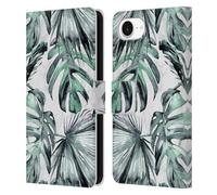 Head Case Designs Officially Licensed Nature Magick Turquoise Green Island Tropical Palm Leaves On Marble Leather Wallet Case Compatible With Apple iPhone 16e