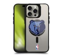 Head Case Designs Officially Licensed NBA Bear Memphis Grizzlies Logo Black Shockproof Bumper Case [Military Grade Protection] Compatible with Apple iPhone 15 Pro Max and Compatible with MagSafe