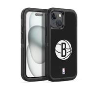 Head Case Designs Officially Licensed NBA Black Brooklyn Nets Logo Ultra-Armoured Shockproof Case [Military Grade Protection] Compatible With Apple iPhone 15