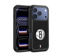 Head Case Designs Officially Licensed NBA Black Brooklyn Nets Logo Ultra-Armoured Shockproof Case [Military Grade Protection] Compatible With Apple iPhone 17 Pro Max