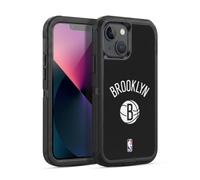 Head Case Designs Officially Licensed NBA Black Design Brooklyn Nets Logo Ultra-Armoured Shockproof Case [Military Grade Protection] Compatible With Apple iPhone 13