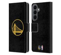 Head Case Designs Officially Licensed NBA Black Design Golden State Warriors Logo Leather Wallet Case Compatible With Samsung Galaxy S26 Plus