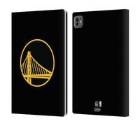 Head Case Designs Officially Licensed NBA Black Design Golden State Warriors Logo Leather Wallet Case Compatible With Apple iPad Pro 11 M4/M5 2024/2025