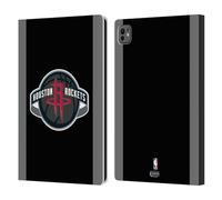 Head Case Designs Officially Licensed NBA Black Design Houston Rockets Logo Leather Wallet Case Compatible With Apple iPad Pro 11 M4/M5 2024/2025
