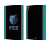 Head Case Designs Officially Licensed NBA Black Design Memphis Grizzlies Logo Leather Wallet Case Compatible With Apple iPad Pro 12.9 2020/2021/2022