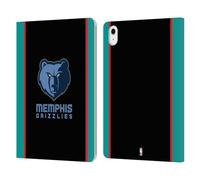 Head Case Designs Officially Licensed NBA Black Design Memphis Grizzlies Logo Leather Wallet Case Compatible With Apple iPad Air 11 2020/2022/2024/2025