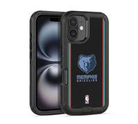 Head Case Designs Officially Licensed NBA Black Design Memphis Grizzlies Logo Ultra-Armoured Shockproof Case [Military Grade Protection] Compatible With Apple iPhone 16