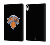 Head Case Designs Officially Licensed NBA Black Design New York Knicks Logo Leather Wallet Case Compatible With Apple iPad 10.9 2022/2025