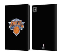 Head Case Designs Officially Licensed NBA Black Design New York Knicks Logo Leather Wallet Case Compatible With Apple iPad Pro 11 M4/M5 2024/2025