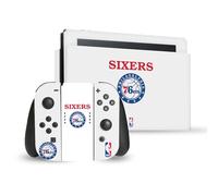 Head Case Designs Officially Licensed NBA Black Design Philadelphia 76ers Logo Vinyl Sticker Gaming Skin Decal Cover Compatible With Nintendo Switch Console & Dock & Joy-Con Controller Bundle