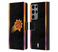 Head Case Designs Officially Licensed NBA Black Design Phoenix Suns Logo Leather Wallet Case Compatible With Samsung Galaxy S23 Ultra 5G