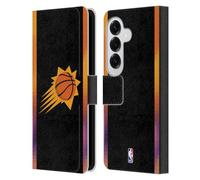Head Case Designs Officially Licensed NBA Black Design Phoenix Suns Logo Leather Wallet Case Compatible With Samsung Galaxy S26