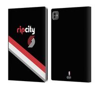 Head Case Designs Officially Licensed NBA Black Design Portland Trail Blazers Logo Leather Wallet Case Compatible With Apple iPad Pro 11 M4/M5 2024/2025