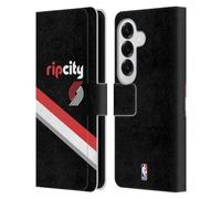 Head Case Designs Officially Licensed NBA Black Design Portland Trail Blazers Logo Leather Wallet Case Compatible With Samsung Galaxy S26