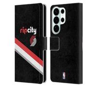 Head Case Designs Officially Licensed NBA Black Design Portland Trail Blazers Logo Leather Wallet Case Compatible With Samsung Galaxy S26 Ultra